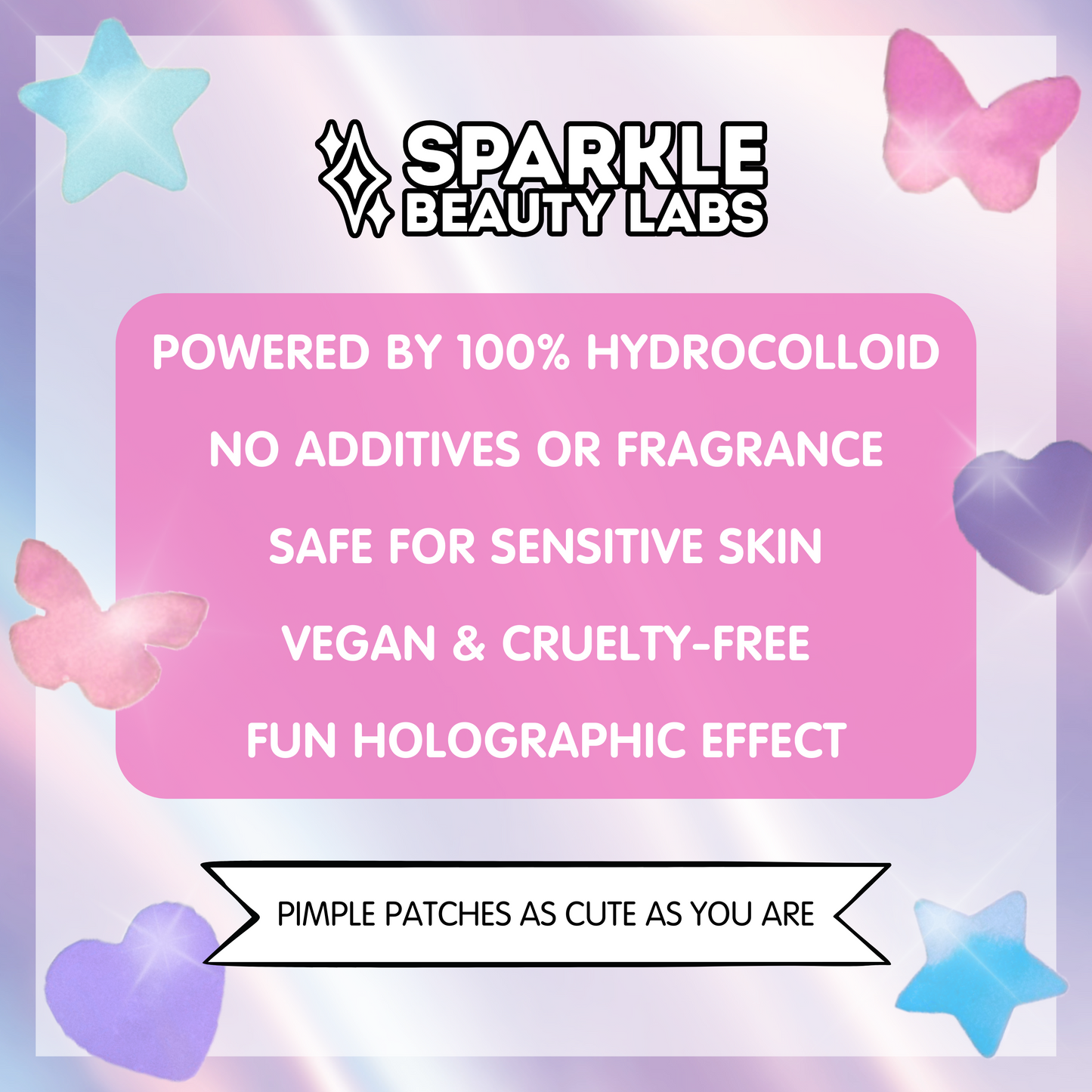 Heal & Conceal Pimple Patch π Holographic Hearts (26 count)