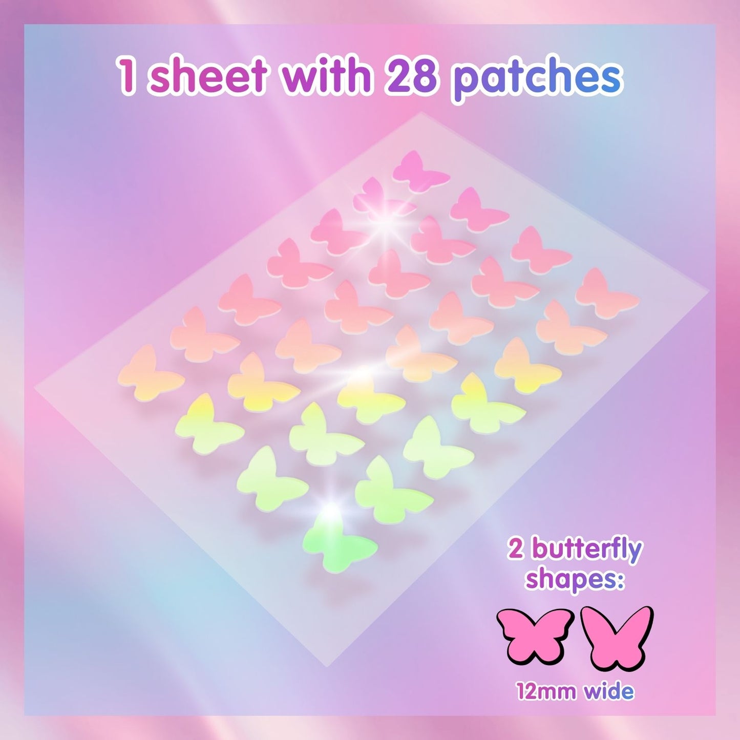 Heal & Conceal Pimple Patch 🦋 Holographic Butterflies (28 count)
