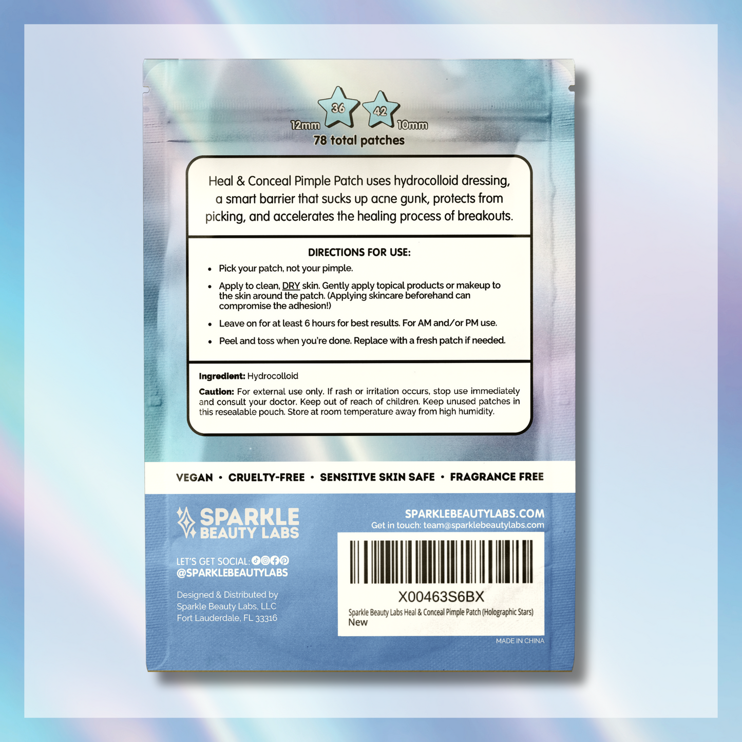 Heal & Conceal Pimple Patch ⭐️ Holographic Stars (78 count)