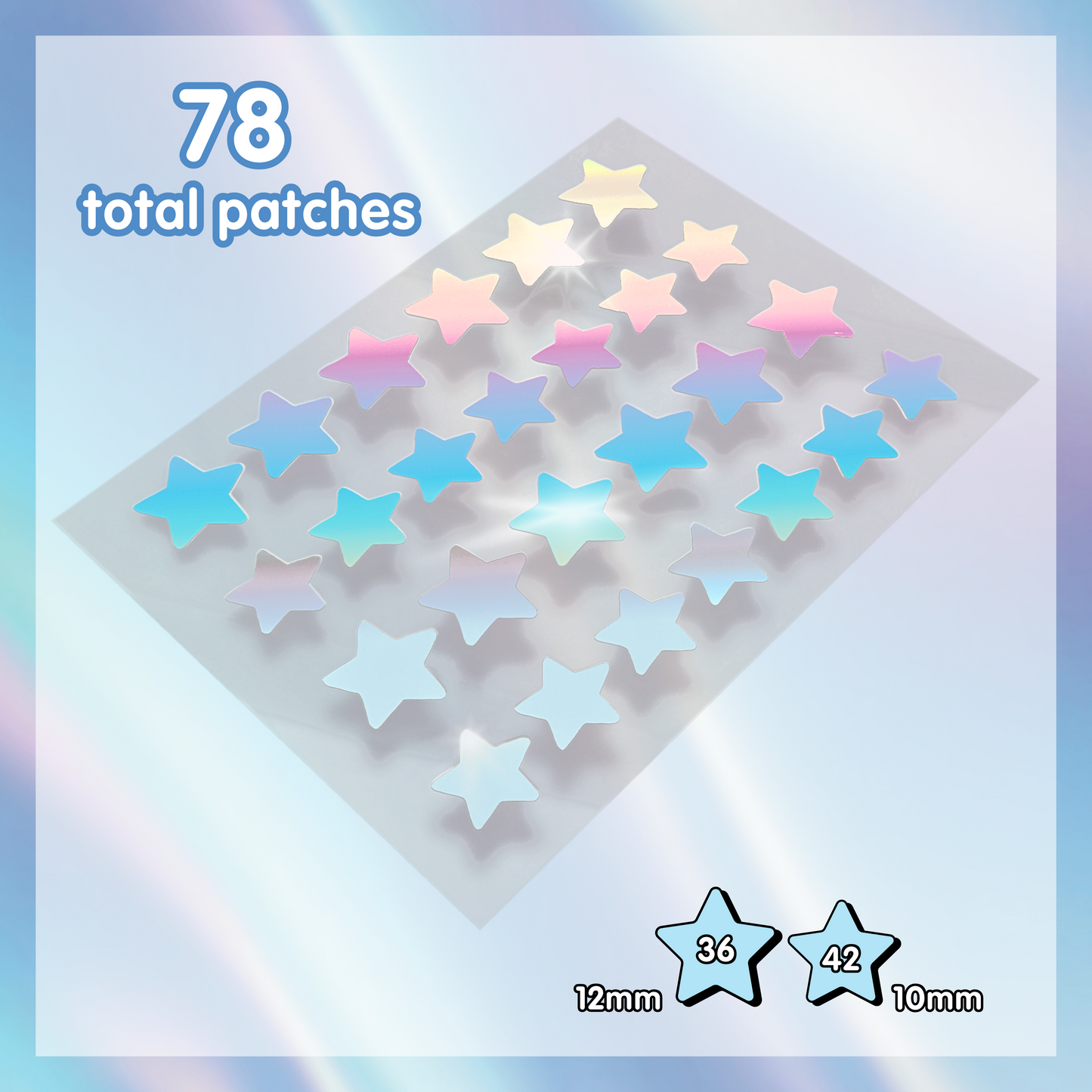 Heal & Conceal Pimple Patch ⭐️ Holographic Stars (78 count)