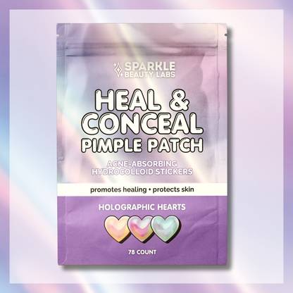 Heal & Conceal Pimple Patch 💜 Holographic Hearts (78 count)