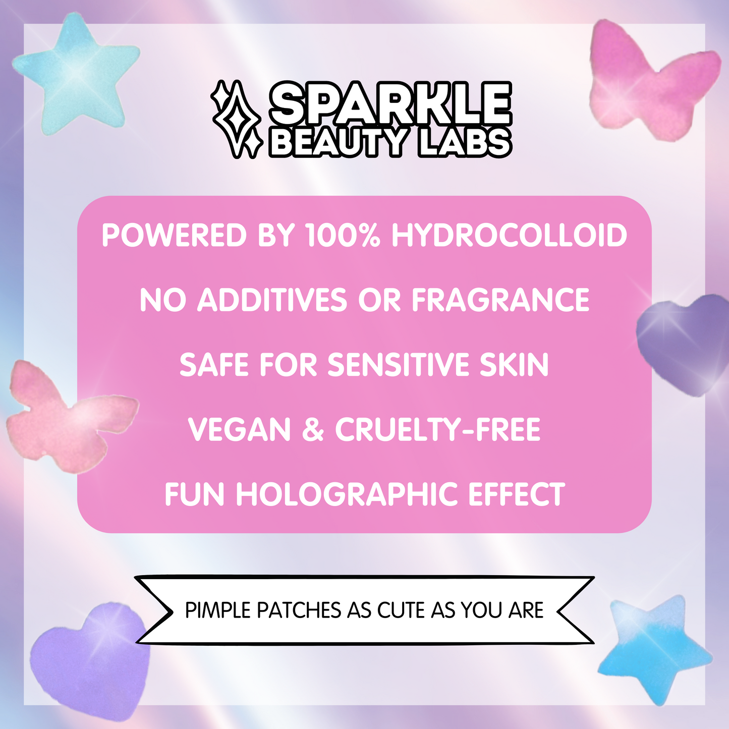 Heal & Conceal Pimple Patch 🦋 Holographic Butterflies (84 count)